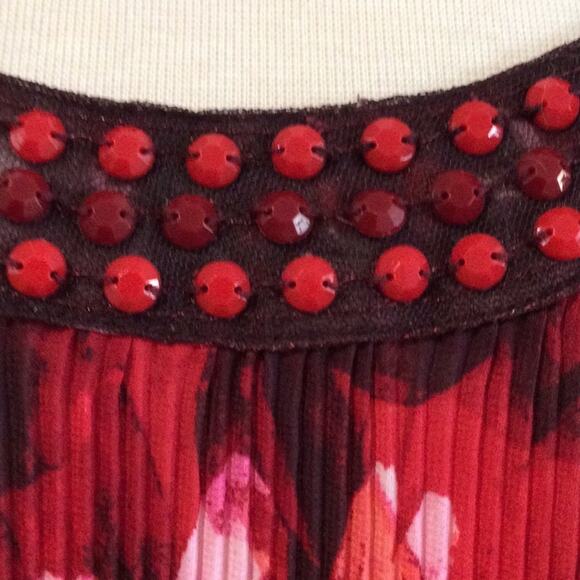 Catherine's Colorful Sheer Crinkle Stretch  Bell Sleeve Tunic Top 2X (22-24) - Picture 3 of 16